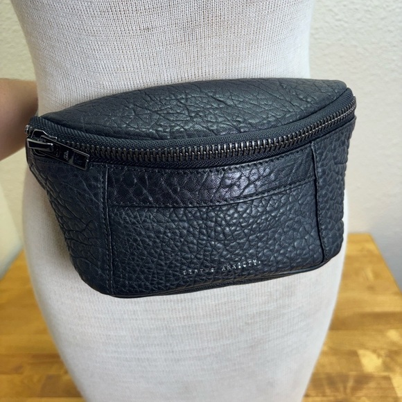 Status Anxiety Best Lies Black Bubble Leather Bum Bag Belt Bag - Picture 2 of 13